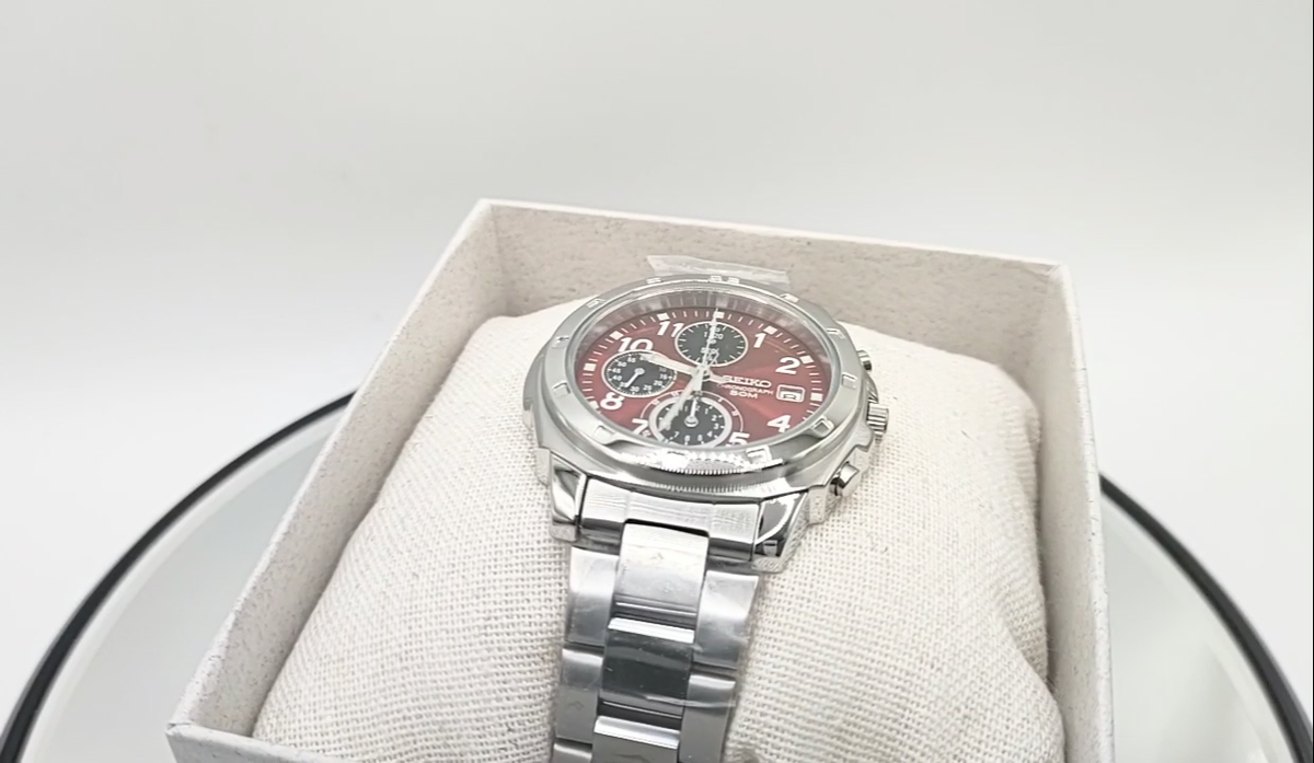 SEIKO SND495 P1 Chronograph RED Men's Watch New in Box