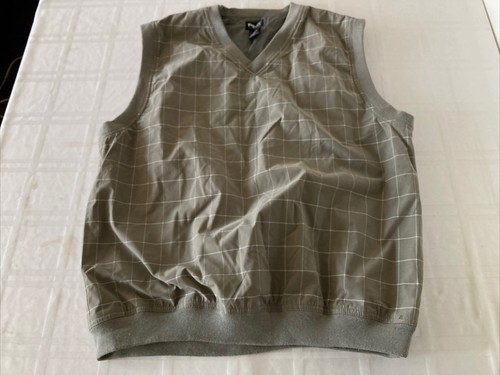 PING Khaki Green Plaid Golf Vest Mens 