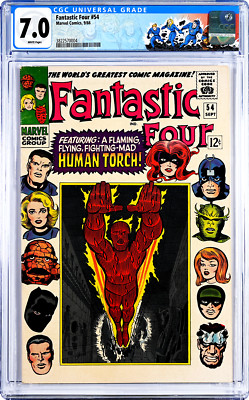 Fantastic Four #54 (1966) CGC 7.0,   Mint Case! White! FF Label! 1st EVIL EYE!