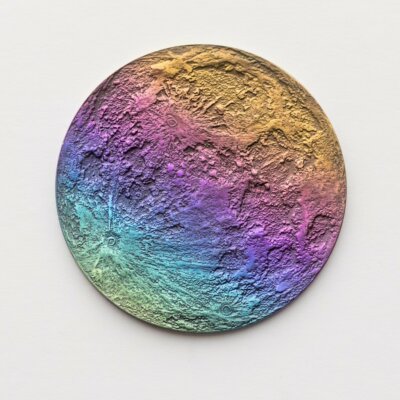 MOON COINS ''RAINBOW MOON COIN'' 1'' Anodized Niobium Shire Post Mint New