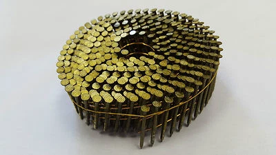 TACWISE, MONTANA 2.1 x 45mm BRIGHT RING SHANK POINTED FLAT TYPE COIL NAILS. 14,000 PER BOX