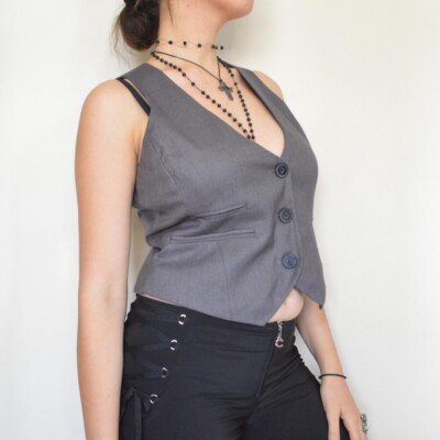 トップス goa 00s Y2K archive natural bone vest トップス goa 00s Y2K archive natural bone vest goa 00s Y2K