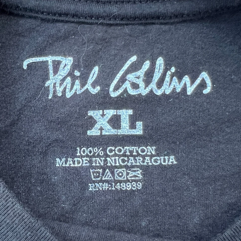 Camisa Phil Collins Not Dead Yet Live 2018 gira por Estados Unidos negra para hombre XL banda de rock Foto 3 de 4