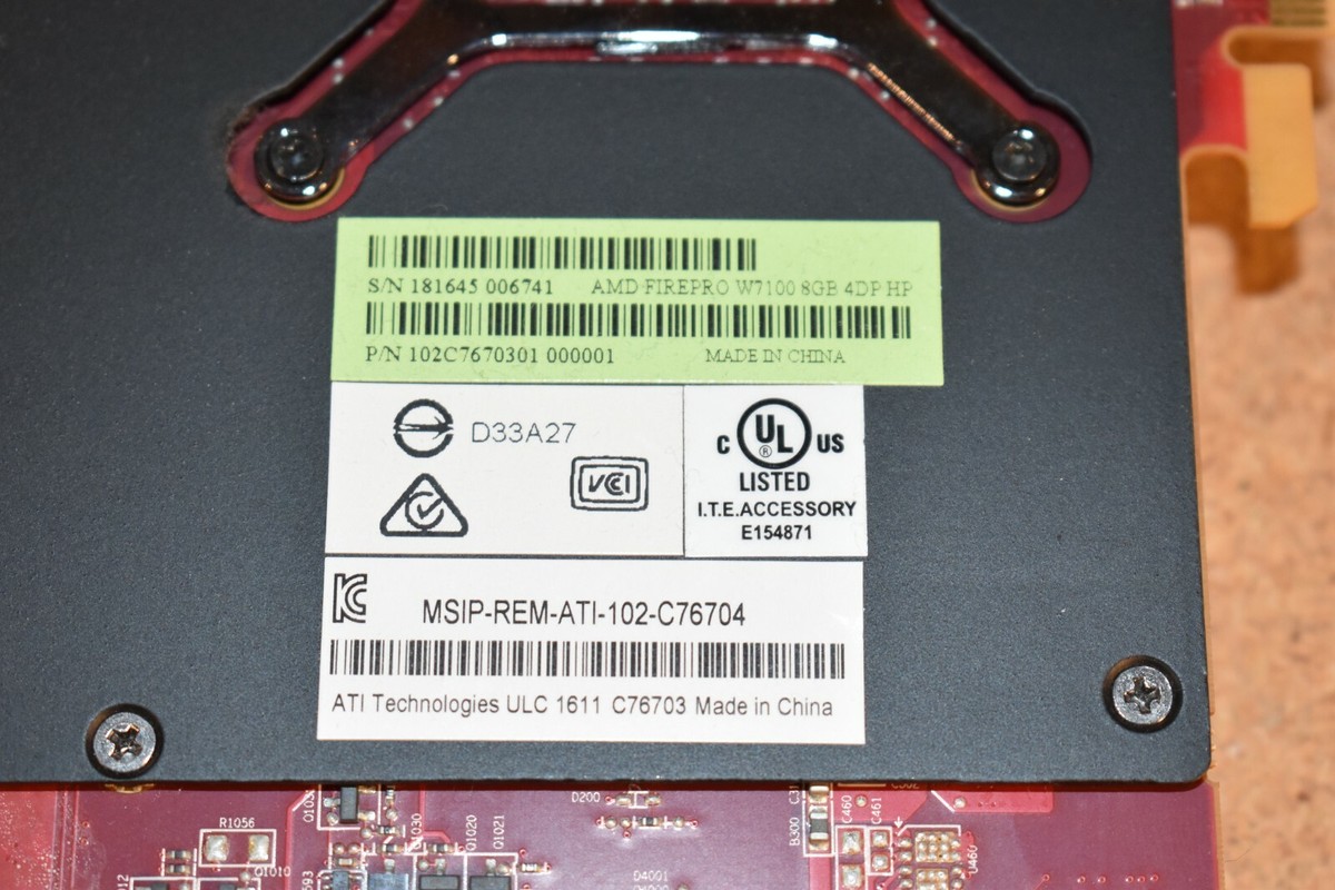 AMD FirePro W7100 8GB GDDR5 4x DisplayPort Video Card HP 762897