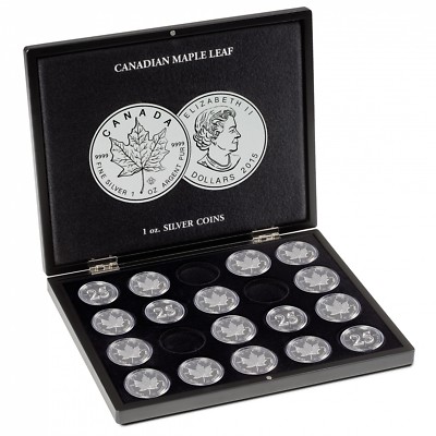 Leuchtturm Münzkassette für 20 Kanada 1 OZ Silber Maple Leaf in Kapseln 