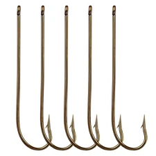 50/100pcs Long Shank Fishing Hooks Aberdeen Hooks Light Wire Offset Panfish Bass