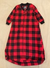 Carters 6/9 Baby Sleepsack Fleece PJ Gown Red Black Buffalo Plaid