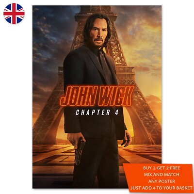 John Wick Chapter 4 Poster A5 A4 A3 A2 A1 Maxi Wall Art Print -2241