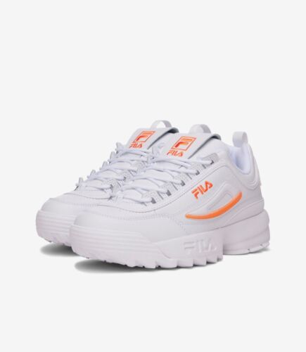 Fila Women’s Disruptor II Premium Tie Up Fashion Sneakers Womens White New w/Box