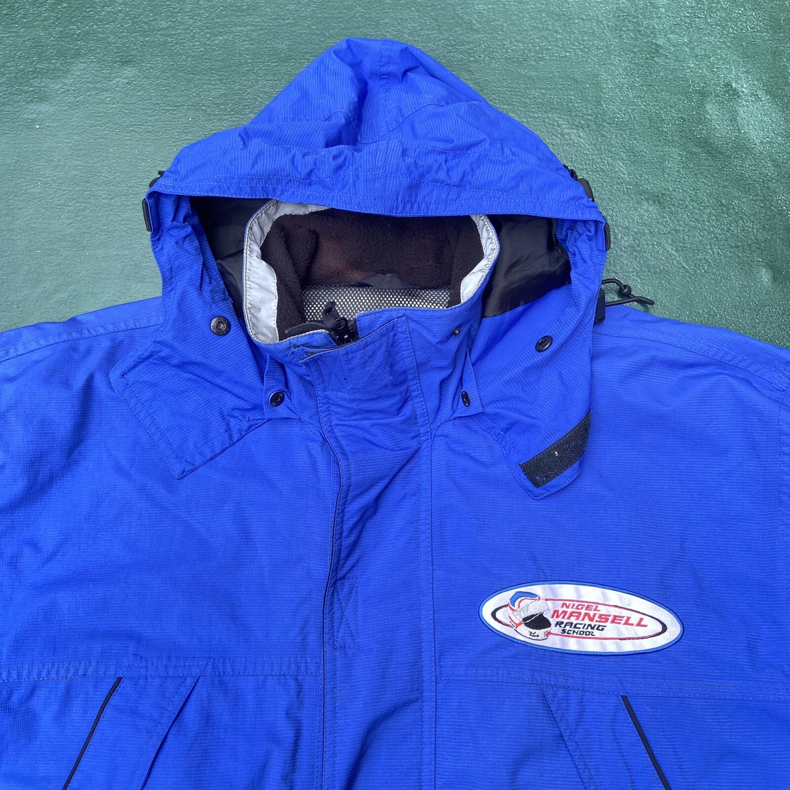 Vintage Nigel Mansell Racing Rain Jacket Men’s Medium Blue Formula 1 90s F1 Rare image 4