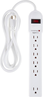 Amazon Basics Surge Protector Power Strip, 6-Outlet, 790 Joules, LED Indicator,