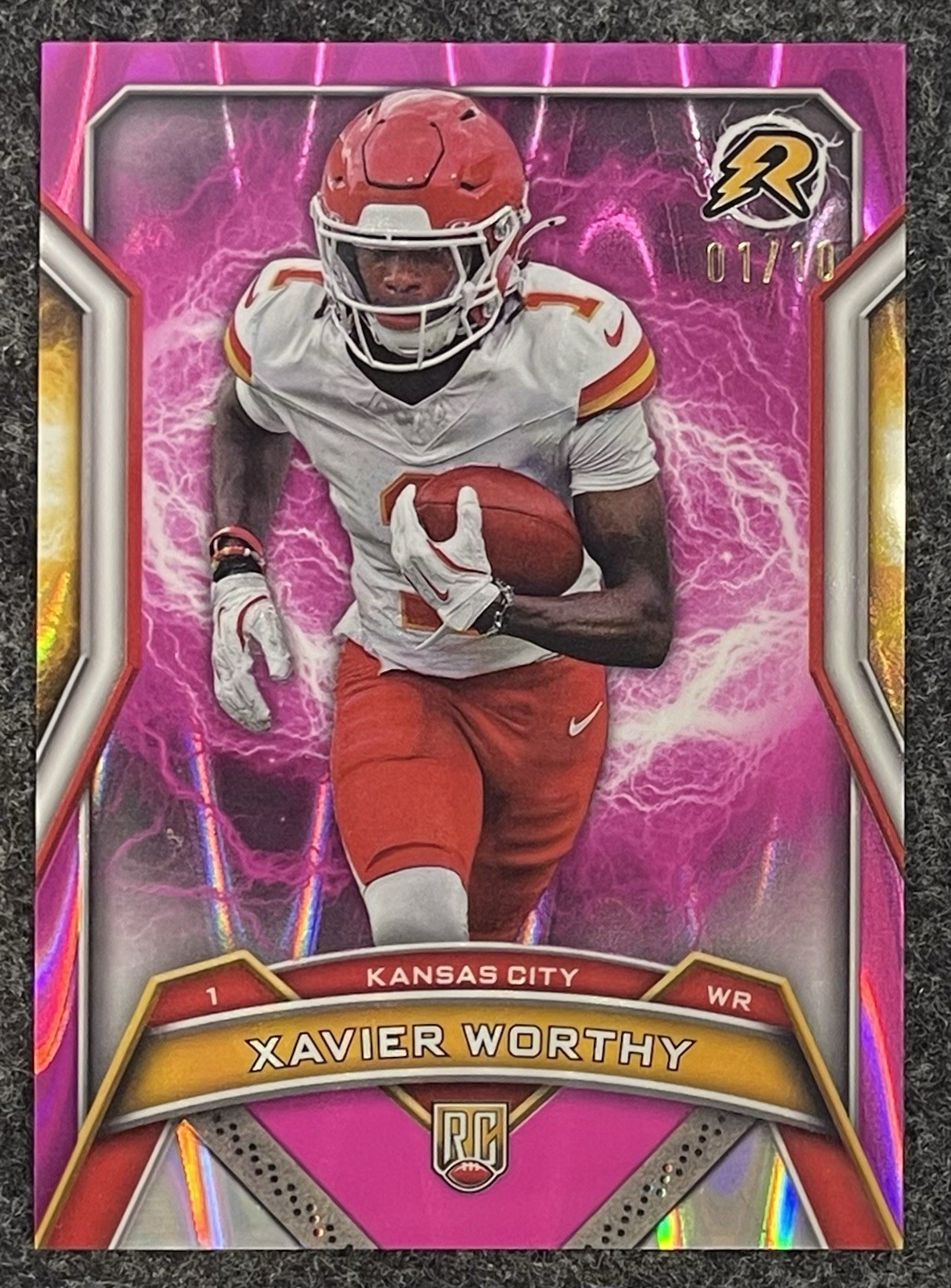 2024 Topps Resurgence #143 Xavier Worthy /10 Rookie Pink Power Surge 01/10