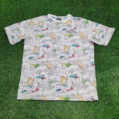 Vintage Y2K South-Pole Shoes Shirt XL 24x30 Doodle Art AOP
