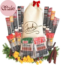 Jerky Gift Basket for Men - 26Pc Jerky Variety Pack of Beef, Pork, Turkey, & Ham