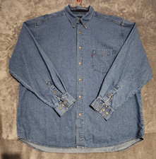 Levi's Red Tab Denim Shirt Mens XL Blue Long Sleeve 90s Vintage Casual