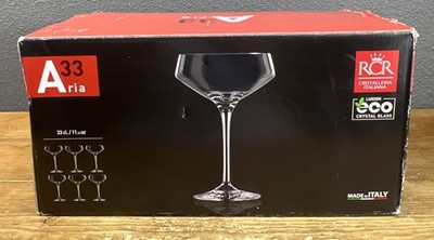 RCR Cristalleria Italiana ARIA33 Set-6 Crystal Wine Glass-Champagn