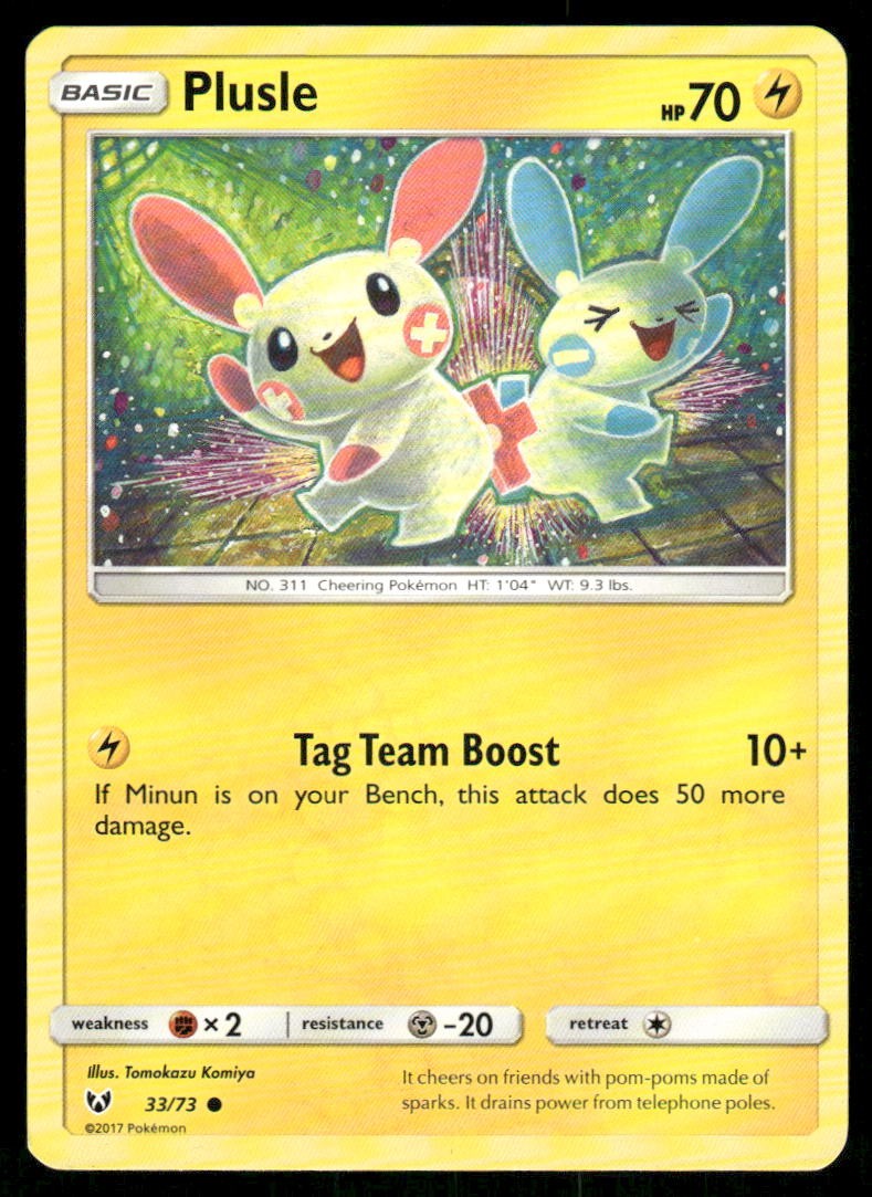 2017 Pokemon Plusle Common Shining Legends 33/73 HP