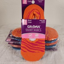 New Gildan Smart Basics Girls 12 Pair 4, 3 Pack Low Cut Socks Shoe Size 4 - 10