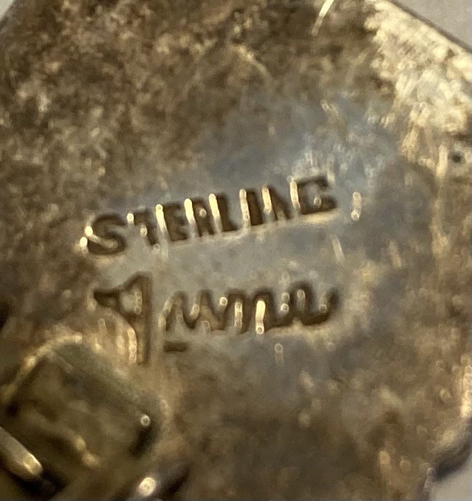 Vtg. Signed June Sterling Rectangular Clip On Ear… - image 6