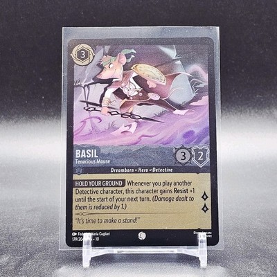 *FOIL* Lorcana Whispers in the Well: Basil - Tenacious Mouse 179/204 COLD FOIL