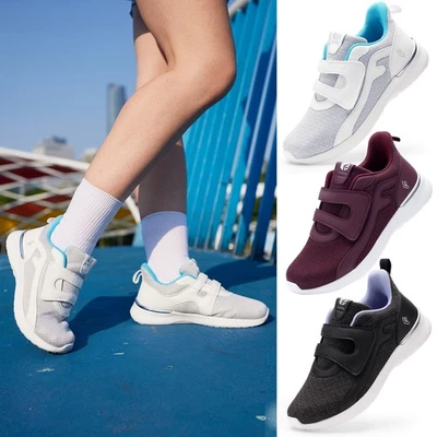 FitVille Weit Klettverschluss Walking Schuhe Damen Freizeit Turnschuhe Leichte