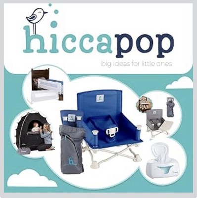 hiccapop OmniBoost Portable Booster Chair Blue Dishwasher-Safe Swivel Tray