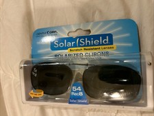 Solar Shield Polarized Clip-on Sunglasses 54 Rec 8 Gray Lens Full Frame NEW