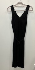 Elie Tahari Sleeveless V-Neck Pleated Dress with Tie Belt Women’s Size Small