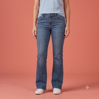 Lee Comfort Stretch Waistband Straight Leg Jeans Womens 11 Medium Blue Denim EUC