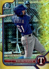 Maximo Acosta 2022 Bowman Prospect Mini Diamond Yellow Chrome Refractor #BCP-113