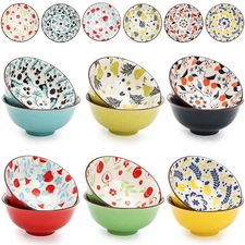 Best Cedilis 12 Pack Small Ceramic Bowls 10 Fl-oz Porcelain Dessert Assorted
