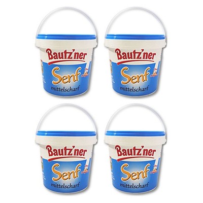 4er Pack Bautzner Senf mittelscharf im Eimer (4 x 1000 ml)