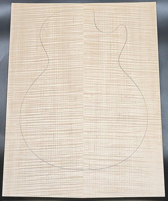 Figured 4A Curly Maple Droptop Glued Guitar Luthier Wood (21'' x 16'' x 7/16'')