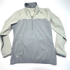 Adidas Golf Quarter Zip Pullover Men's M Gray Lightweight Performance Jacket