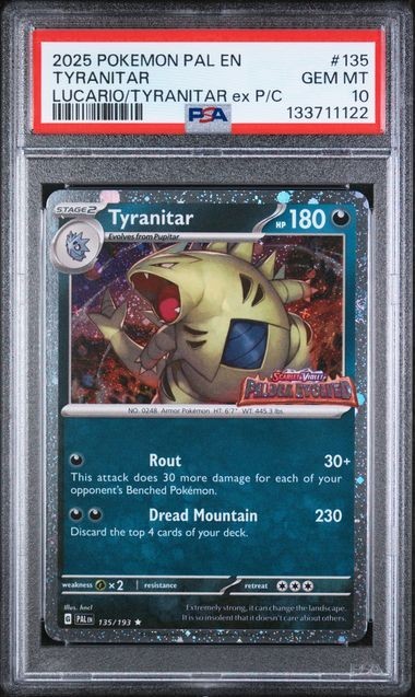 135 TYRANITAR Paldea Evolved Stamped - PSA 10 Pokemon