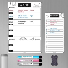 Magnetic Dry Erase Menu Board for Fridge, Weekly Meal Planner 8 inches