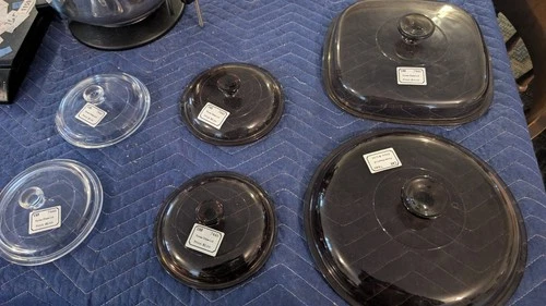 Vintage Pyrex Glass Lid Lot 6 Total