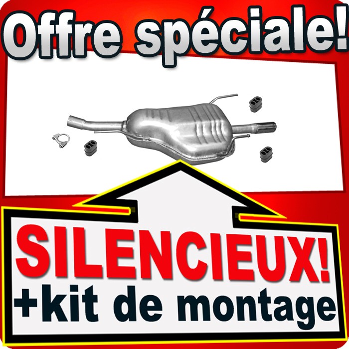 Silencieux arrière pour Opel Astra G 1.6 et 1.8 16V Break et Camionnette