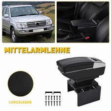 Schwarz Auto LKW BUS Mittelarmlehne mit Staufach Armlehne Kunstleder Universal