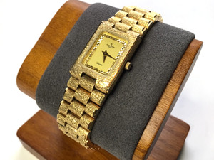 Authentic JACQUES EDHO paris 1N14-3-18K GOLD PLATED WOMAN S WATCH - JAPAN QUARTZ