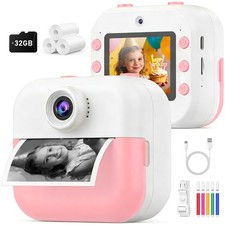 Instant Print Kids Camera for Girls Age 5-12, Birthday Gift Digital Camera, D...