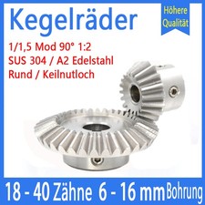 1/1.5 Modul Kegelradgetriebe 90&deg; 1:2 Paarung Kegelr&auml;der Mit Keyway Kegelrad