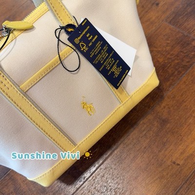 NWT Polo Ralph Lauren Canvas Zip Travel Tote Bag Crossbody Cam