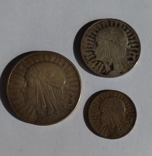 10 5 und 2 Zlotych Jadwiga 1932 1933 und 1934 37 4 g 750er Silber Ganzer Satz