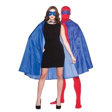 Super Hero Cape  Mask Blue Fancy Dress Costume Accessory
