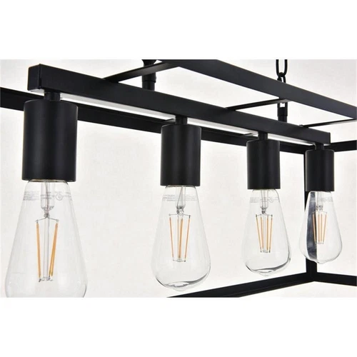 Living District Resolute 4-Light Mid-Century Metal Pendant in Black - Picture 7 of 7