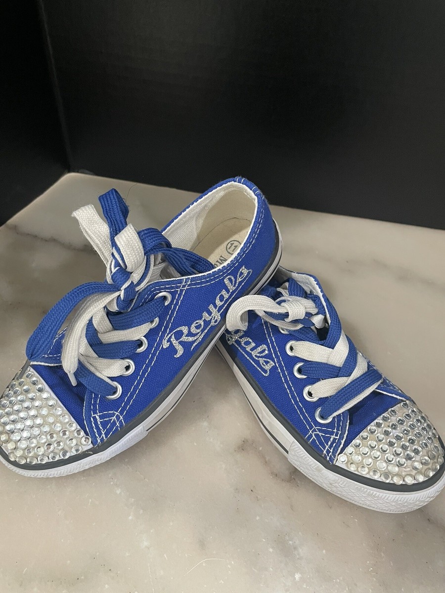 Kansas City Baseball Club Royals Low Top Canvas Shoes Girls Size 11