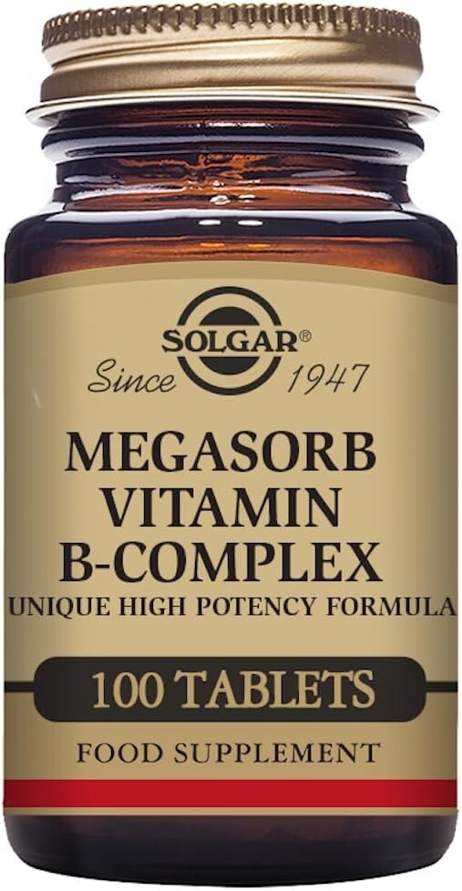 Solgar Megasorb Vitamin B-Complex High Potency 100 Tablets, Energy Support