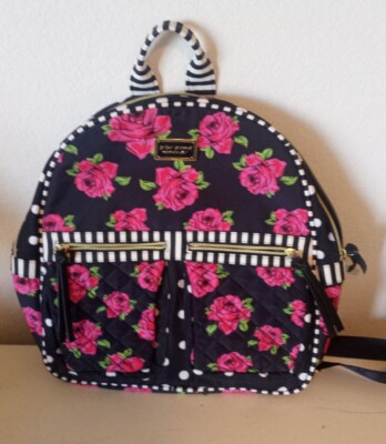Betsy Johnson Rose Black and Pink Medium Backpack Pink  display picture 1