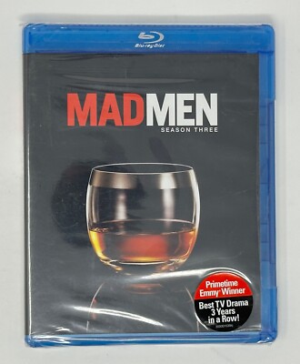 Mad Men Season Three NEW Blu-ray 3-Disc Set Jon Hamm Elisabeth Moss Sealed 